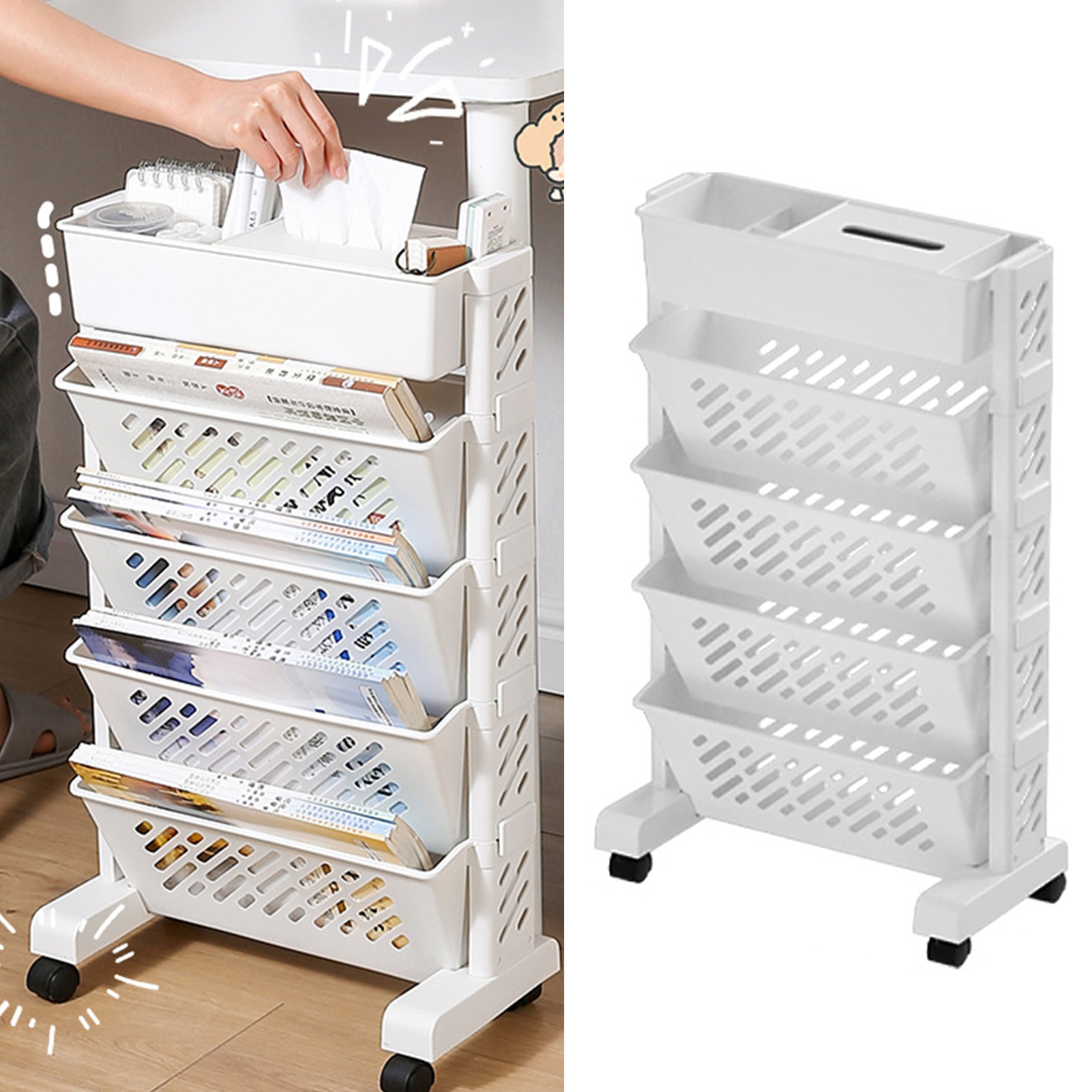 Estantería móvil giratoria de  - Magazine Holder Rack reseña y precio
